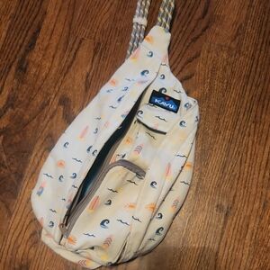 Kavu Beige Sling Bag with Nautical Design